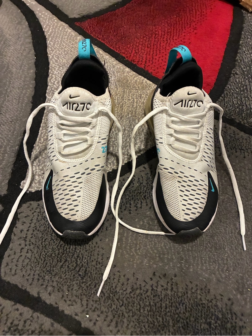 Nike Air270 White Black Teal Women's Athletic Sneakers